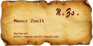 Mencz Zsolt névjegykártya
